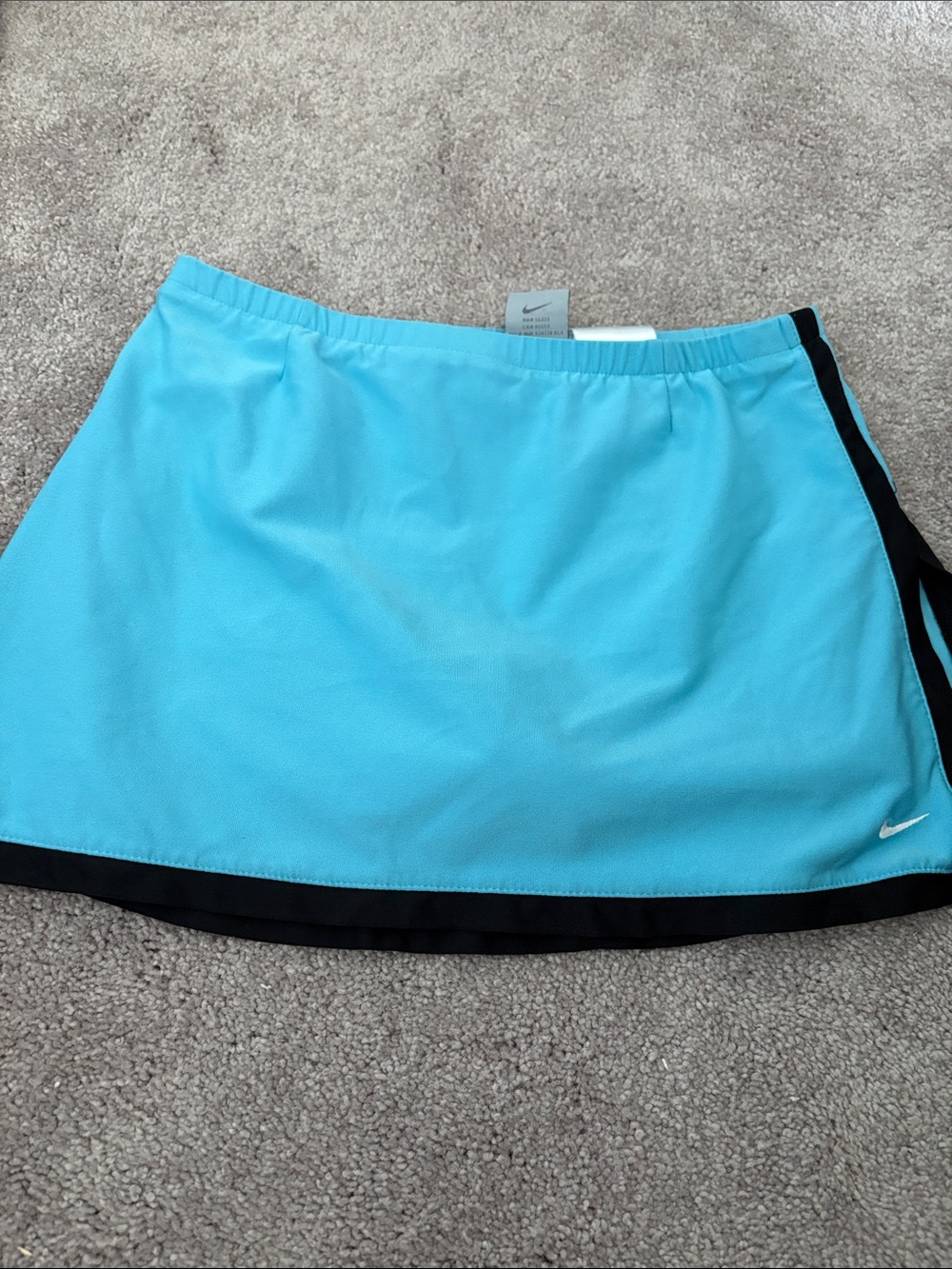Nike Women's Aqua Blue Mini tennis Skort with Black Trim